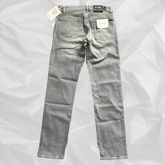7 For All Mankind Jeans Stretch Tek Slimmy In Ampersand Grey Men’s Size 30 - Picture 2 of 15